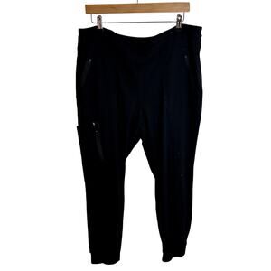 Jaanuu Scrub Jogger Womens Size XL Petite XLP Black Cargo